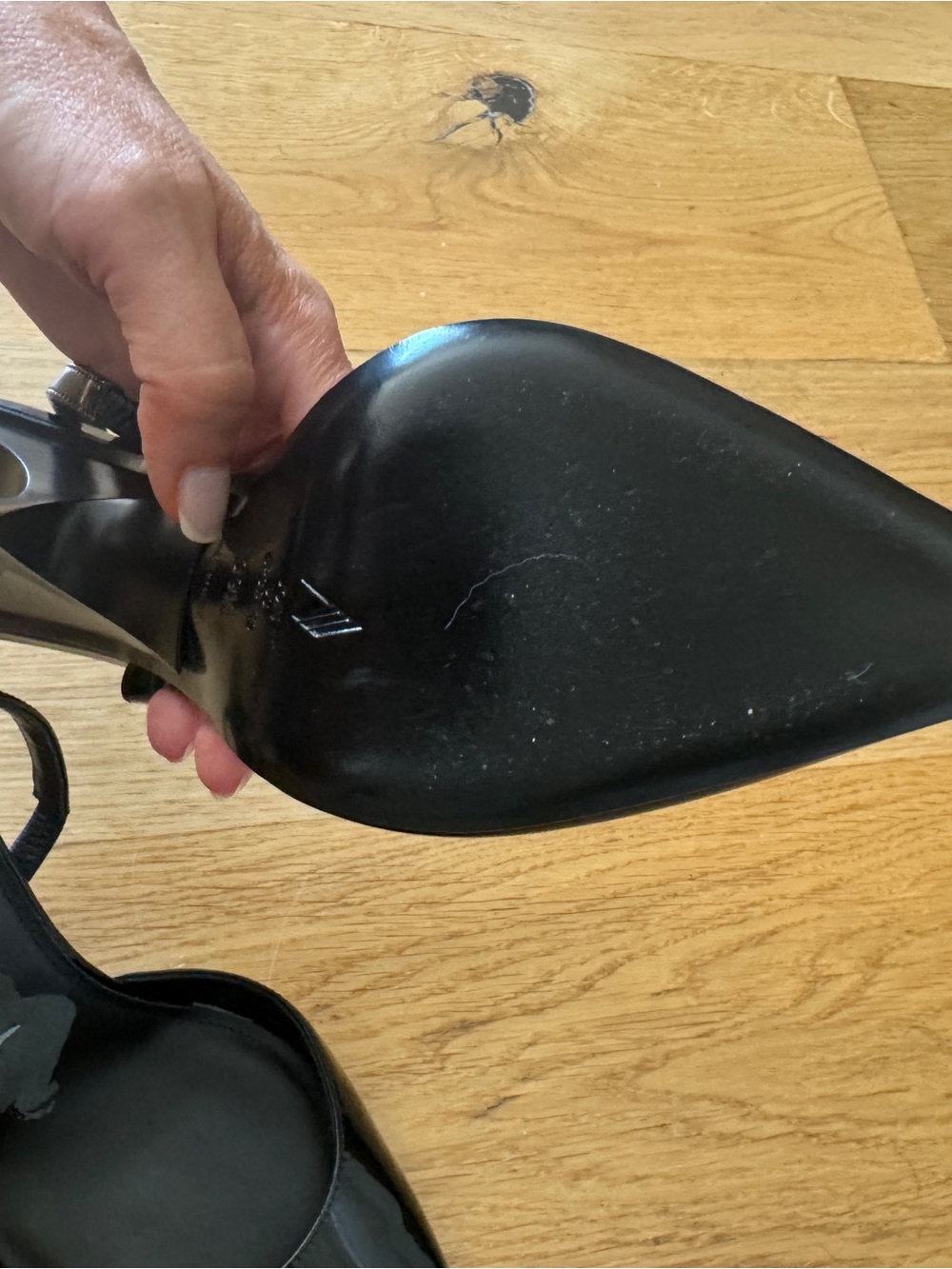 The Attico Black Patent Pointed-Toe Slingback Pump worn once 39.5 - Picture 7 of 12